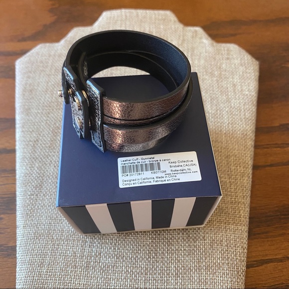 NWT KEEP Collective Leather Cuff Gunmetal - Picture 3 of 6